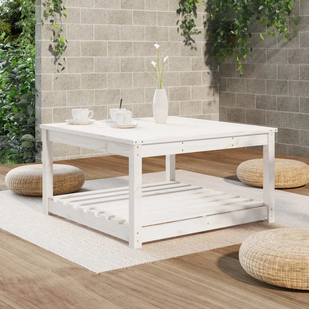 VIDAXL Table De Jardin Blanc 82,5x82,5x45 Cm Bois Massif De Pin 5 VIDAXL Table De Jardin Blanc 82,5x82,5x45 Cm Bois Massif De Pin – Image 3