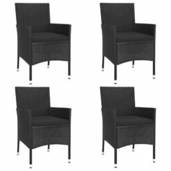 VIDAXL Ensemble De Bistro De Jardin 5 Pcs Coussins Noir Poly Rotin -VIDAXL || SuperFish || Konstsmide Soldes Boutique a45774de0e277cd5