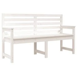 VIDAXL Banc De Jardin Blanc 159,5x48x91,5 Cm Bois Massif De Pin