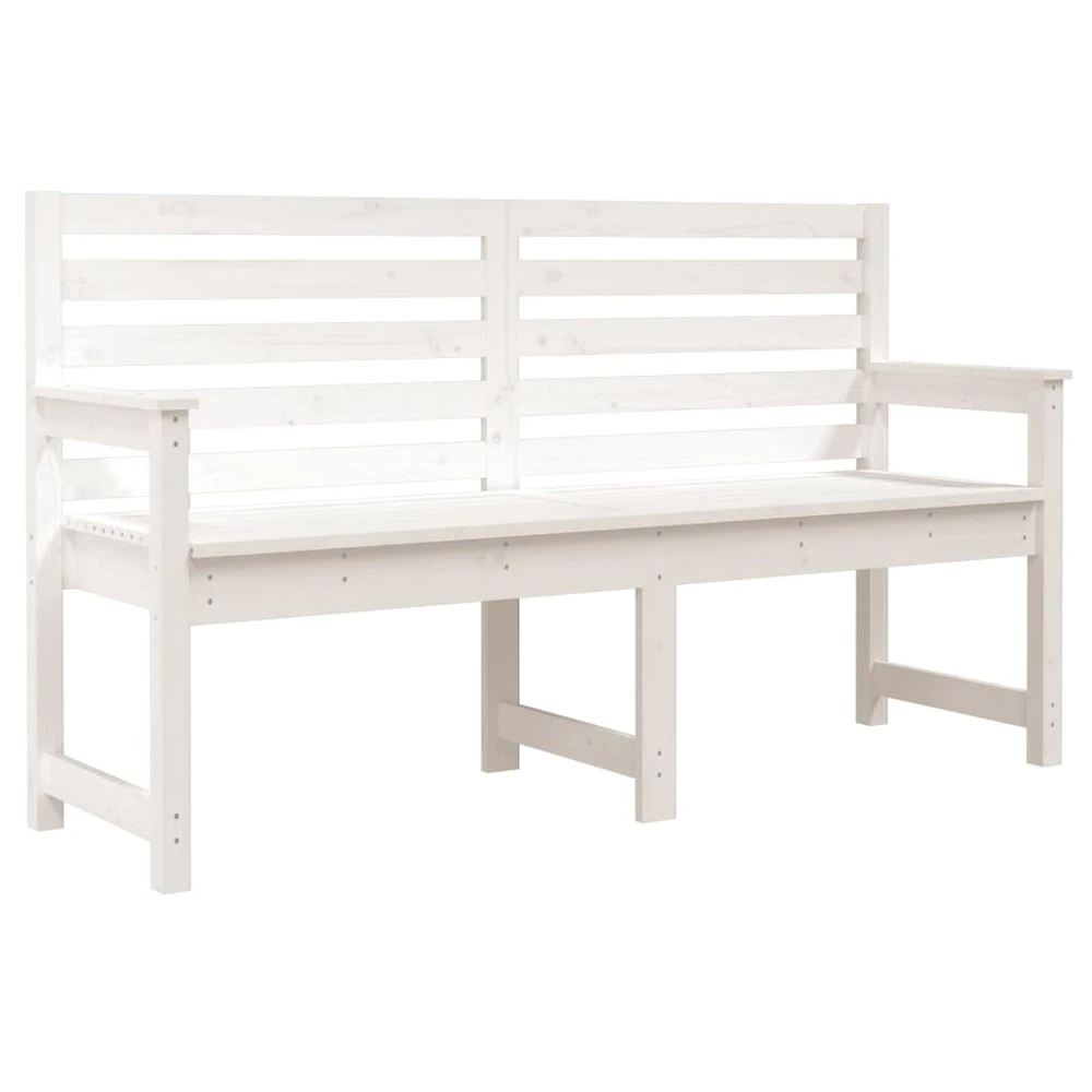 VIDAXL Banc De Jardin Blanc 159,5x48x91,5 Cm Bois Massif De Pin 3 VIDAXL Banc De Jardin Blanc 159,5x48x91,5 Cm Bois Massif De Pin