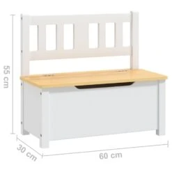 VIDAXL Banc De Rangement Pour Enfants Blanc Et Beige 60x30x55 Cm Mdf -VIDAXL || SuperFish || Konstsmide Soldes Boutique b08cff3242de6d48