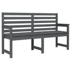 VIDAXL Banc De Jardin Gris 159,5x48x91,5 Cm Bois Massif De Pin