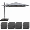 Parasol Déporté 3x3m Et 4 Dalles à Remplir Aluminium Gris -VIDAXL || SuperFish || Konstsmide Soldes Boutique be54fdba89186e0f