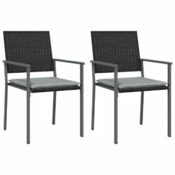 VIDAXL Chaises De Jardin Et Coussins Lot De 2 Noir 54x62,5x89 Cm Rotin -VIDAXL || SuperFish || Konstsmide Soldes Boutique c2db5e76c59faedf