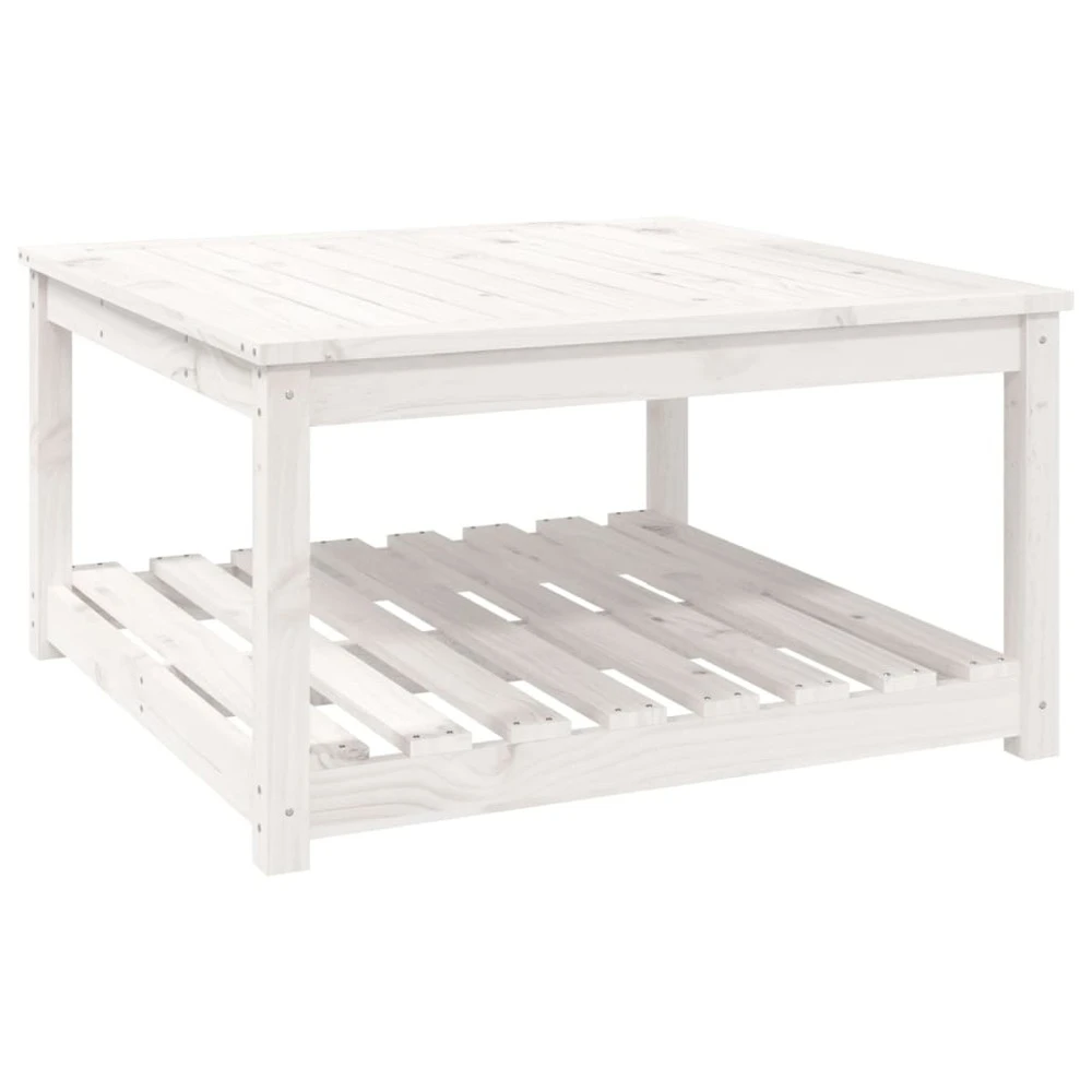 VIDAXL Table De Jardin Blanc 82,5x82,5x45 Cm Bois Massif De Pin 4 VIDAXL Table De Jardin Blanc 82,5x82,5x45 Cm Bois Massif De Pin – Image 2