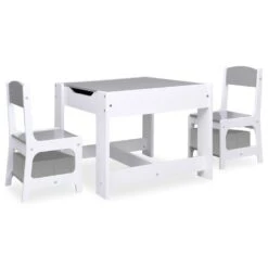 VIDAXL Table Pour Enfants Avec 2 Chaises Blanc Mdf