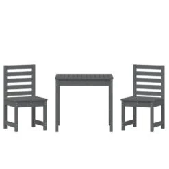 VIDAXL Ensemble De Bistrot De Jardin 3 Pcs Gris Bois De Pin Massif -VIDAXL || SuperFish || Konstsmide Soldes Boutique e61d7d801ebd8e6b