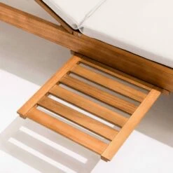 Lot De 2 Bains De Soleil Avec Coussin Et Tablette En Bois écru -VIDAXL || SuperFish || Konstsmide Soldes Boutique e644dde4d26601f5