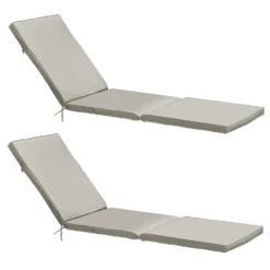 Lot De 2 Coussins Bain De Soleil Polyester écru 186x53x5 Cm