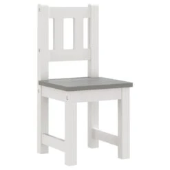 VIDAXL Ensemble De Table Et Chaises Enfants 3 Pcs Blanc Et Gris Mdf -VIDAXL || SuperFish || Konstsmide Soldes Boutique e922819f3c094a87