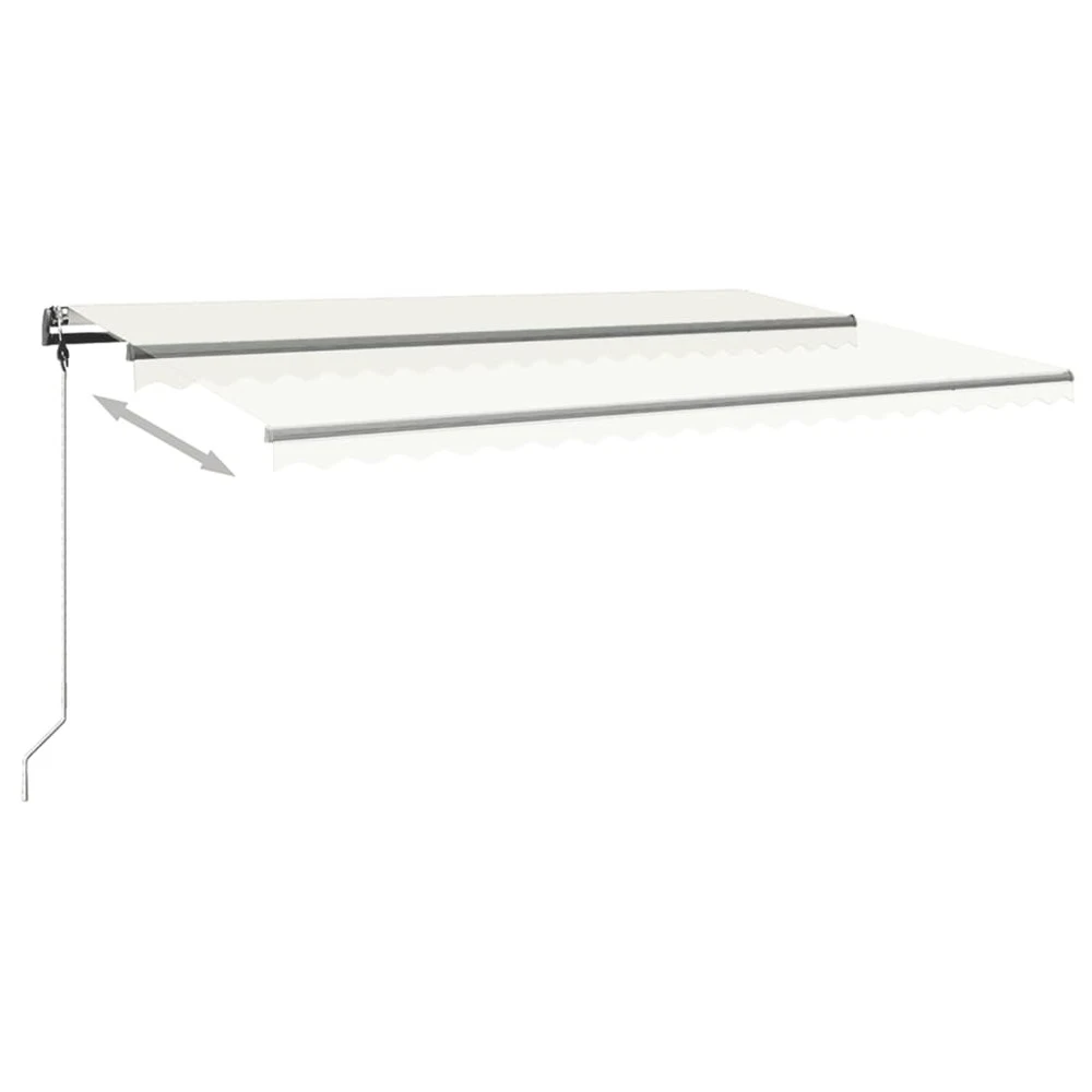 VIDAXL Auvent Manuel Rétractable Avec Led 500x350 Cm Crème 8 VIDAXL Auvent Manuel Rétractable Avec Led 500x350 Cm Crème – Image 6