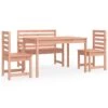 VIDAXL Ensemble à Dîner De Jardin 4 Pcs Bois Massif Douglas
