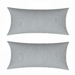 Lot De 2 Petits Coussins Polyester Linea Gris 40 X 20 X 8 Cm